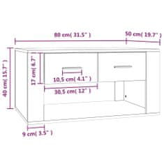 Vidaxl Klubska mizica črna 80x50x40 cm inženirski les