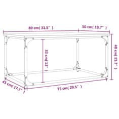 Vidaxl Klubska mizica siva sonoma 80x50x40 cm inženirski les in železo