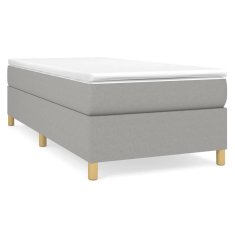 Vidaxl Box spring postelja z vzmetnico svetlo siva 80x200 cm blago