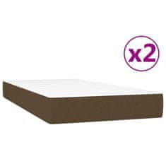 Vidaxl Box spring postelja z vzmetnico temno rjav 200x200 cm blago