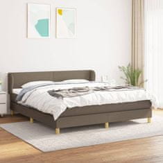 Vidaxl Box spring postelja z vzmetnico taupe 160x200 cm blago