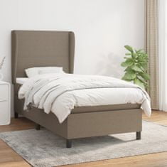 Vidaxl Box spring postelja z vzmetnico taupe 100x200 cm blago