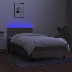 Vidaxl Box spring postelja z vzmetnico LED taupe 80x200 cm blago