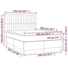 Vidaxl Box spring postelja z vzmetnico krem 140x200 cm blago