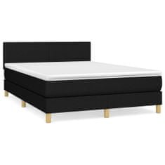 Vidaxl Box spring posteljni z vzmetnico črn 140x190 cm blago