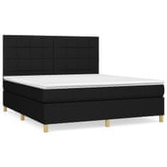 Vidaxl Box spring postelja z vzmetnico črna 160x200 cm blago