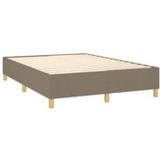 Vidaxl Box spring postelja z vzmetnico taupe 140x200 cm blago