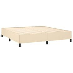 Vidaxl Box spring postelja z vzmetnico krem 180x200 cm blago