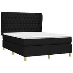 Vidaxl Box spring postelja z vzmetnico črna 140x200 cm blago