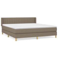 Vidaxl Box spring postelja z vzmetnico taupe 160x200 cm blago