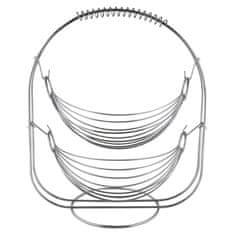 Northix Košara za sadje z dvema košarama - kromirano jeklo 