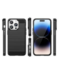 slomart ovitek carbon case za iphone 14 pro max s prilagodljivim gelom, črn