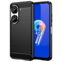 slomart carbon case etui za asus zenfone 9 upogljiv silikonski carbon ovitek črn