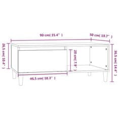 Vidaxl Klubska mizica črna 90x50x36,5 cm inženirski les