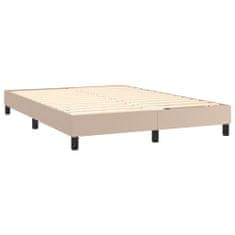 Vidaxl Box spring postelja z vzmetnico LED kapučino 140x190 cm