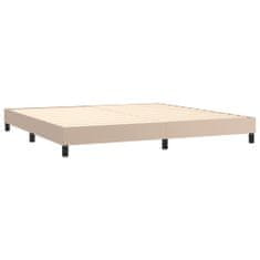 Vidaxl Box spring postelja z vzmetnico kapučino 200x200 cm um. usnje