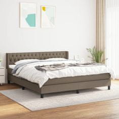 Vidaxl Box spring postelja z vzmetnico taupe 180x200 cm blago