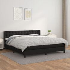 Vidaxl Box spring postelja z vzmetnico črn 160x200 cm umetno usnje