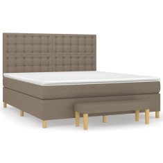 Vidaxl Box spring postelja z vzmetnico taupe 180x200 cm blago