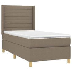 Vidaxl Box spring postelja z vzmetnico LED taupe 90x200 cm blago