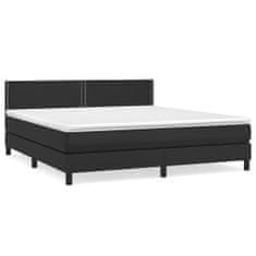 Vidaxl Box spring postelja z vzmetnico črn 180x200 cm umetno usnje