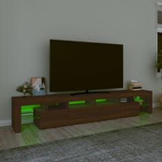 Vidaxl TV omarica z LED lučkami rjav hrast 230x36,5x40 cm