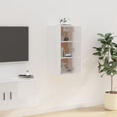 Vidaxl Stenska TV omarica visok sijaj bela 40x34,5x80 cm