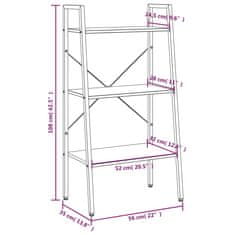 Vidaxl 3-nadstropni stoječi regal črn 56x35x108 cm