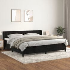 Vidaxl Box spring postelja z vzmetnico črna 200x200 cm žamet
