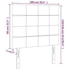 Vidaxl LED posteljno vzglavje modro 100x5x118/128 cm blago