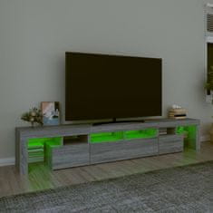 Vidaxl TV omarica z LED lučkami siva sonoma 230x36,5x40 cm