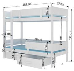 Trianova Pograd Etiona 80x180 cm - bor/bela