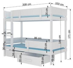 Trianova Pograd Etiona 90x200 cm - bor/bela