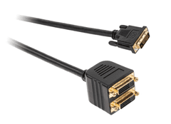 Cabletech Razdelilec DVI M. (24+1) - 2x DVI Ž (24+5), 0,2m