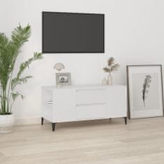 Vidaxl TV omarica bela 102x44,5x50 cm inženirski les