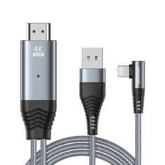 Joyroom Adapter za iPhone iz Lighninga na HDMI 4K USB siv