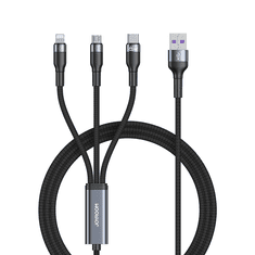 Joyroom kabel USB 3v1 - USB Type C / micro USB / Lightning 66W 6A 1,2 m črn (S-1260G5)