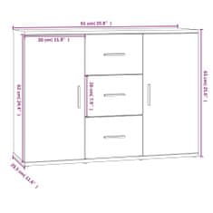 Vidaxl Komoda črna 91x29,5x65 cm inženirski les