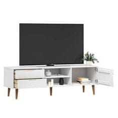 Vidaxl TV omarica bela 158x40x49 cm trdna borovina