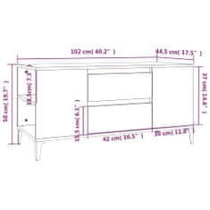 Vidaxl TV omarica črna 102x44,5x50 cm inženirski les