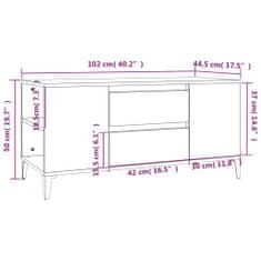 Vidaxl TV omarica betonsko siva 102x44,5x50 cm inženirski les