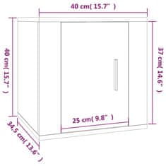 Vidaxl Stenska TV omarica 2 kosa rjav hrast 40x34,5x40 cm