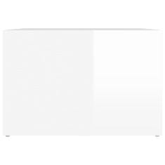 Vidaxl Nočna mizica visok sijaj bela 57x55x36 cm inženirski les