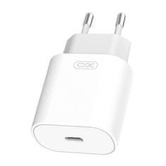 XO L91 omrežni polnilnik, USB-C, 25 W + kabel USB-C za Lightning (bela)