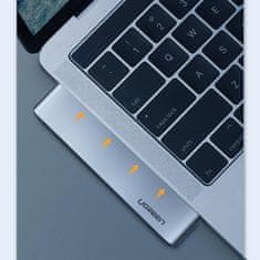 Ugreen Večnamenski vmesnik 2x USB tipa C do 3x USB 3.0 / TF / SD / USB tipa C za MacBook Pro / Air siv (CM251 60560)