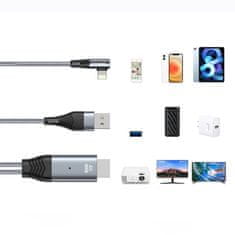 Joyroom Adapter za iPhone iz Lighninga na HDMI 4K USB siv