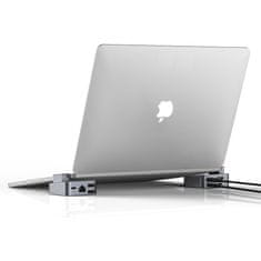 Joyroom Večnamenski HUB za MacBook Pro USB-C USB 3.0 RJ45 HDMI Thunderbolt siva