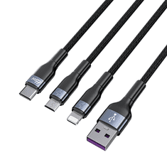 Joyroom kabel USB 3v1 - USB Type C / micro USB / Lightning 66W 6A 1,2 m črn (S-1260G5)