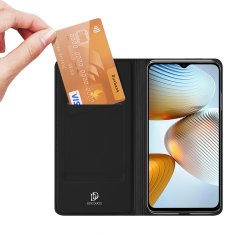 slomart dux ducis skin pro ovitek za xiaomi redmi note 11e /redmi 10 5g / redmi 10 prime+ 5g / poco m4 5g ovitek flip card wallet stand black