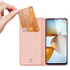 slomart dux ducis skin pro ovitek za xiaomi redmi note 11e /redmi 10 5g / redmi 10 prime+ 5g / poco m4 5g ovitek flip card wallet stand pink